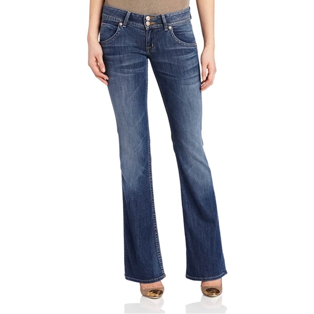 HUDSON Mid-rise flare jeans.